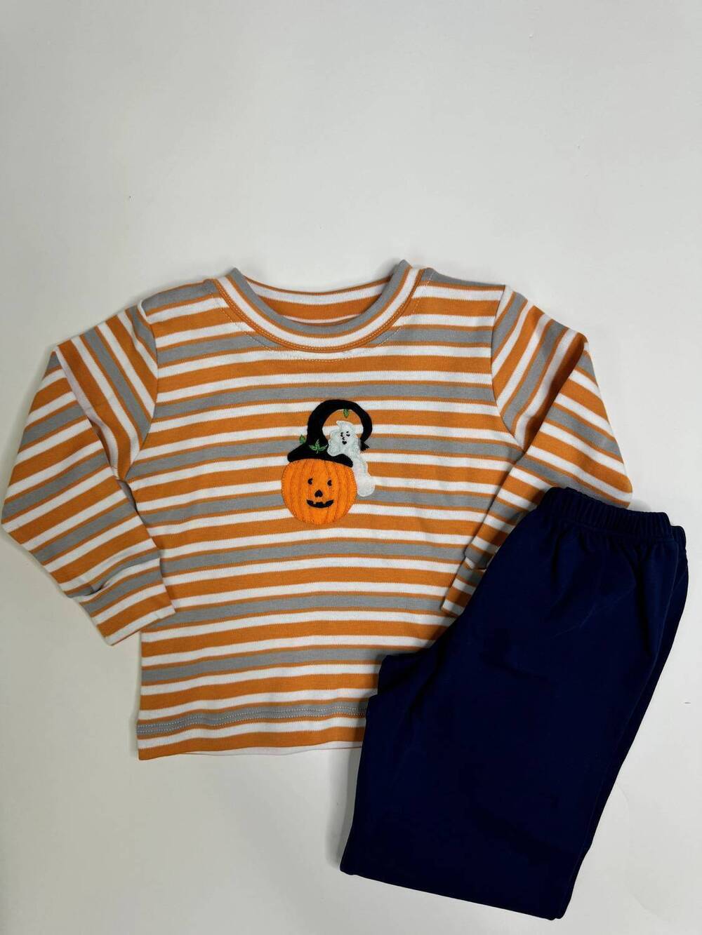 NEW SQUIGGLES kid's pumpkin pant set in orange